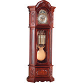 Grandfather Clock with Glass Shelves in Cherry