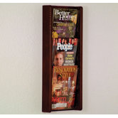 Three Pocket Acrylic and Oak Wall Display