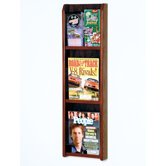 Three Magazine and Six Brochure Oak and Acrylic Wall Display