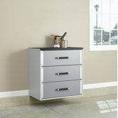 Tuff Duty Three Drawer Base Cabinet in Polished Silver