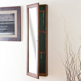 Billock 48" High Wall Mount Jewelry Mirror in Warm Walnut
