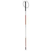 Folding Blind Cane in Reflective White and Red with Wrist Strap