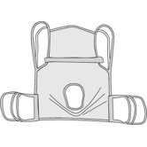 One Piece Commode Sling with Positioning Strap