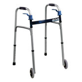 Trigger Release Folding Walker in Brushed Steel