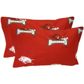 Arkansas Razorbacks King Pillow Case Set