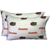 Florida Gators Pillow Case Set in White