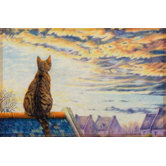 44 x 67cm Fu&szlig;matte "Gallery" Cat on Roof