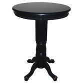 Florence Pedestal Pub Table in Solid Black
