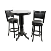 Augusta 3 Piece Pub Set in Black