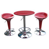 Luna Adjustable 3 Piece Pub Set in Red