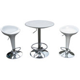 Luna Adjustable 3 Piece Pub Set in White