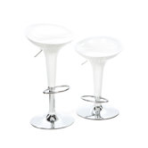 Luna Adjustable Scoop Swivel Bar Stool in White (Set of 2)