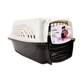 19" 2 Door Top Load Kennel Hard-Sided Pet Crate in White / Coffee
