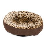 Round Animal Print Bolster Dog Bed