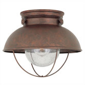 Sebring Outdoor Flush Mount in Weathered Copper