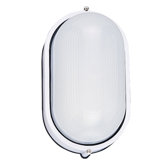 Commercial 10.5" Round  Fluorescent Outdoor Wall Lantern in White