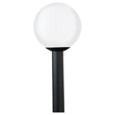 15"  Outdoor Post Lantern in Black Polycarbonate