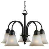 Gladstone 5 Light Chandelier with Glass