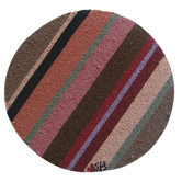 Yipes Stripes Round: 15" x 15" - Brown Chair Pad