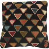 Triangles Square: 18" x 18" - Black Pillow