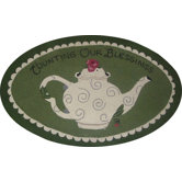 Counting Our Blessings Oval: 2'6" x 4' - Green Rug