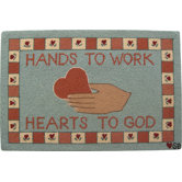 Heart in Hand: 2' x 3' - Blue Rug