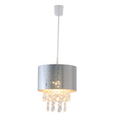 26cm Deko-Pendelleuchte in Chrom / Transparent