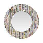 Magazine Silver Thread Round Mirror