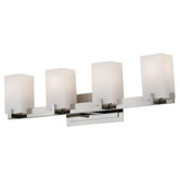 Riva Four Light Bath Vanity in Polished Nickel