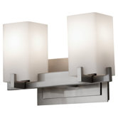 Riva Two Light Bath Vanity in Brushed Steel