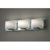 Khola Three Light Bath Vanity in Brushed Steel