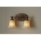 Francine Two Light Bath Vanity in Firenze Gold