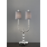 Pelham Manor Two Light Table Lamp in Polished Nickel