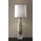 Ava One Light Table Lamp in Mackie Silver and Dark Nude
