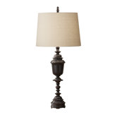 Sadri One Light Table Lamp in Dark Burlwood