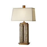 Justice One Light Table Lamp in Crackled Cream