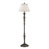 Chandler Library Floor Lamp in Rubbed Wood