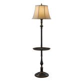 Maddalyn One Light Floor Lamp with Ivory Shade in Antique Brown