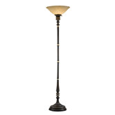 Bismarck  Torchiere Floor Lamp in Tudor Brown