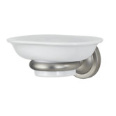 White Porcelain Soap Dish with Pewter Finish