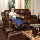 Leather Reclining Loveseat