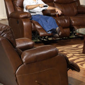 Dallas Leather Chaise   Recliner