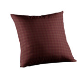 Dark Maroon Check Fabric Toss Pillow