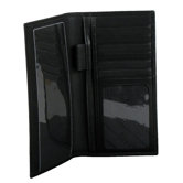 Checkbook Wallet with ID in Nappa Onyx