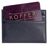 Front Pocket with Metal Clip in Nappa Onyx