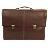 Watson Suede Flap-Over Laptop Briefcase