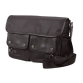 Aelius Leather & Nylon Double Pocket Messenger Bag