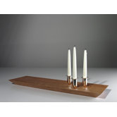 No.1 Cherry Wood, Silver Plated Aluminum Candelabra