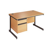 Maestro Straight C Frame Desk with Fixed Pedestal