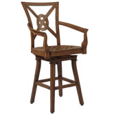 Vienna Swivel Counter Stool with Seat and Back Cushions